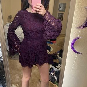 Purple lace romper